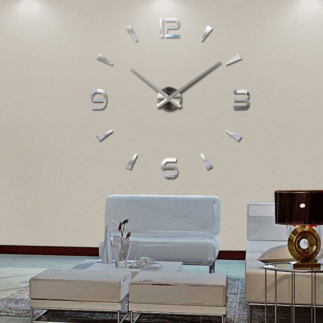 Reloj de pared 3D color plata